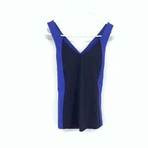 Lululemon Women Size 2 Tank Top Blue Cross‎ Strap Long Breath 2 in 1 Br Shirt